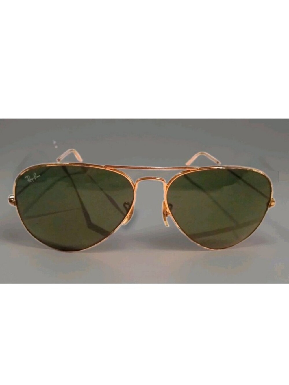 Ray-Ban RB3025 Aviator Pilot Sunglasses Gold Metal Frame Gray Lens Read Descrip.
